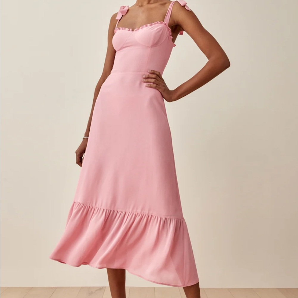 Reformation Nikita Pink Midi Dress